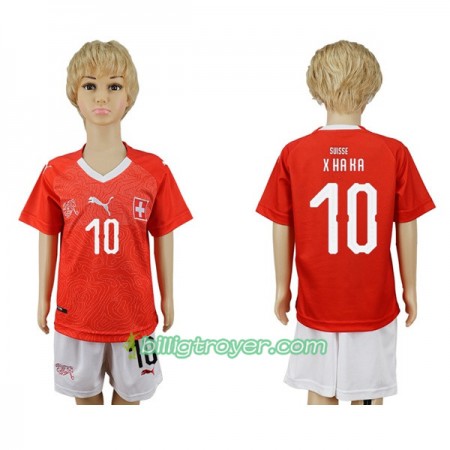 Billige Fotballdrakter Sveits Xhaka 10 Barn VM 2018 Hjemmedraktsett